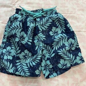 Beach Bros. Navy & Aqua Floral Swim Shorts